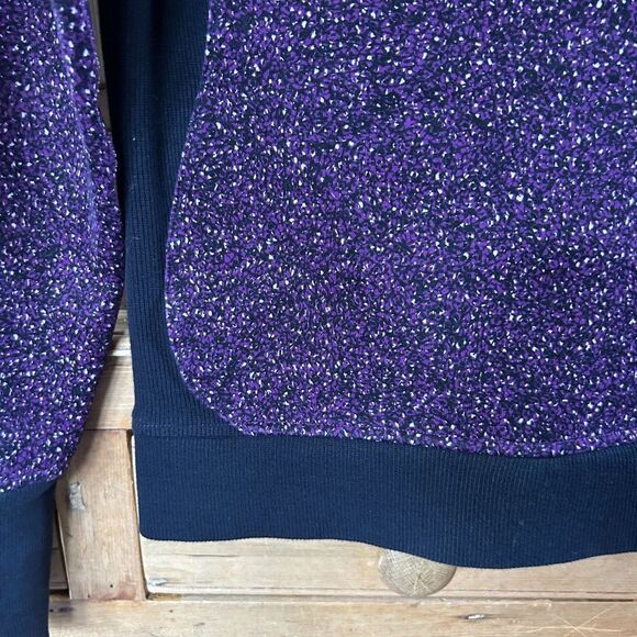 Lululemon 6 Black Purple Hoodie Full Zip Scooba Hood Pockets Speckled - Picture 12 of 13
